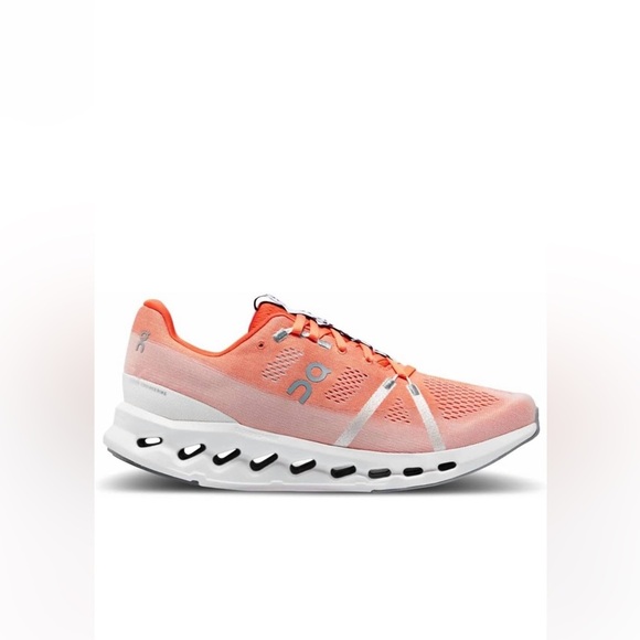 On Cloudsurfer Running Shoes Women’s 10.5 Orange White Lightweight Trainers - Picture 2 of 9
